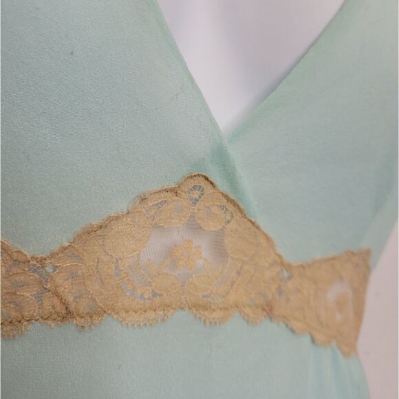 VINTAGE 70s Emilio Pucci blue nightgown with lace trim S - Picture 7 of 14